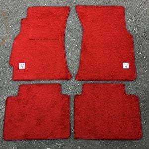 For Civic Ek9 Hatchback Custom Velour Floor Mats Carpet Red Set 4pcs Embroidery Type R Logo 1996-00 LHD