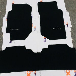 For Honda Civic Sh 4 Sedan Dohc vtec Ec Ed Ee Ef Ex Floor Mat Carpet Black 3 Pcs 1988-91