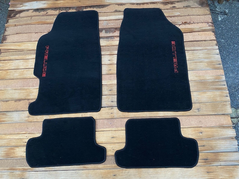 Tapis De Sol Velours Noir Pour Honda Prelude IV (1991-1996) - 4 Pièces - Haute Qualité