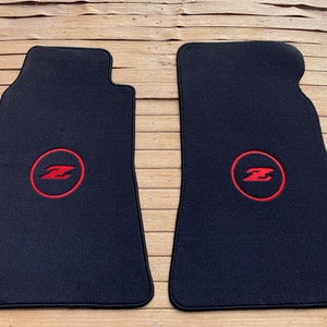 Fit Voor Datsun 240Z 260Z 280Z vloermatten tapijt Zwart/Rood Z-logo 1979-1983 2 stks