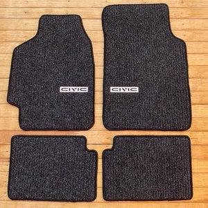For Honda Civic SH3 Hatchback Dohc vtec Ef Si Floor Mat Carpet Ribbed Black 4pcs 1988-91