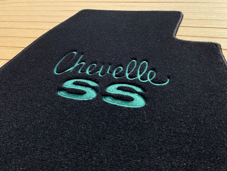 For Chevy Chevelle SS Floor Mats Carpet Black Embroidered Letter 4pcs ...
