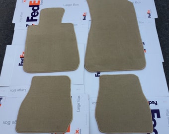 BMW E30 Velour Floor Mats: Beige Carpet Set (1986-94 LHD)
