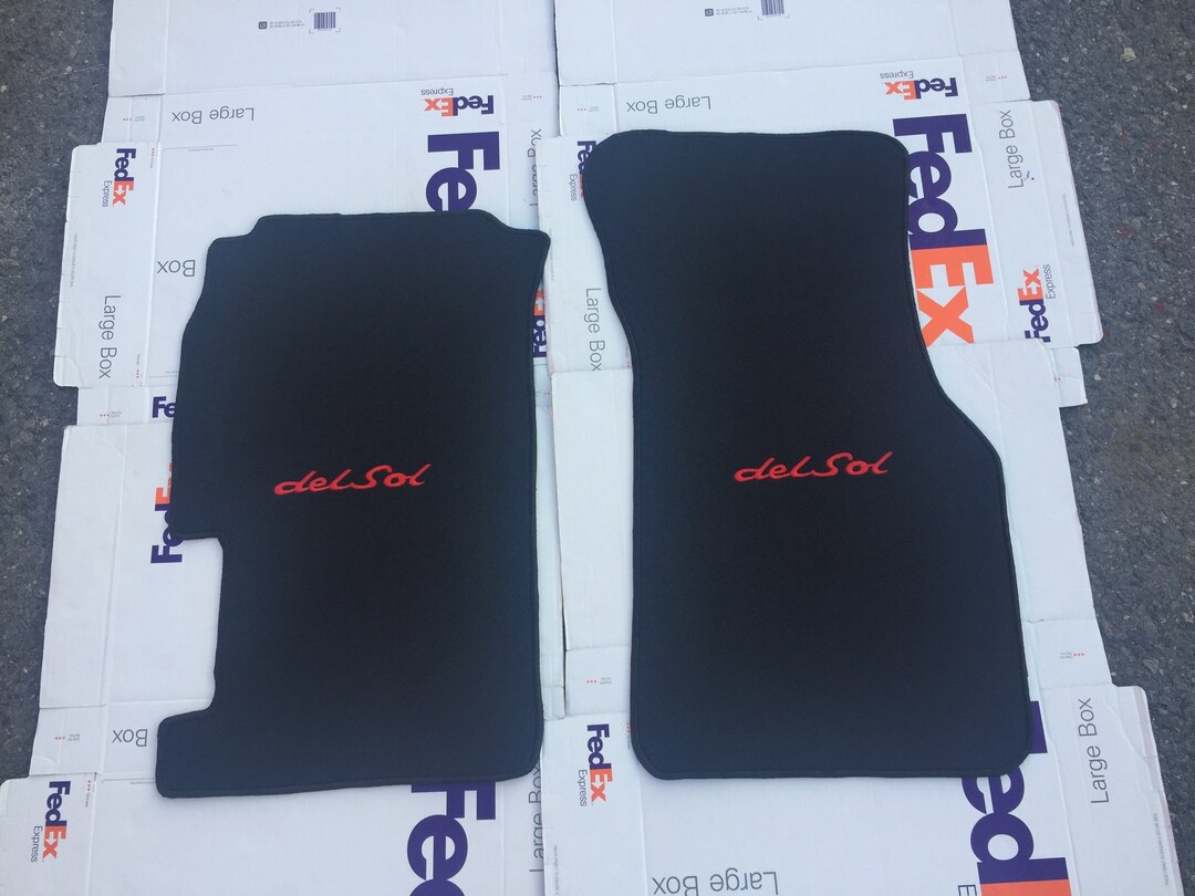 For Honda Civic Crx Del Sol Floor Mats Carpet Black 2pcs Black Trim