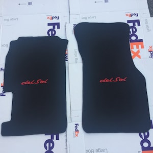 For Honda Civic Crx Del Sol Floor Mats Carpet Black 2pcs Black Trim 1995-97