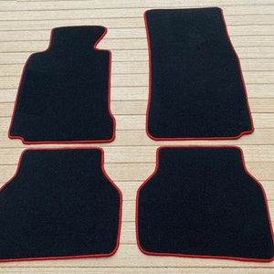 Fit For BMW E39 5 - Series 528i 540i 525i 528i 530i 520i Floor Mat Carpets Black Red Edge Set of 4 1996-03 LHD