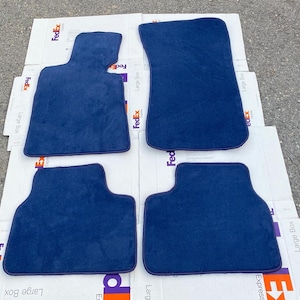 Fit For BMW E30 4dr. Sedan Velour Floor Mat Mats Carpet Navy Blue  set of4 M3 1986-94 LHD