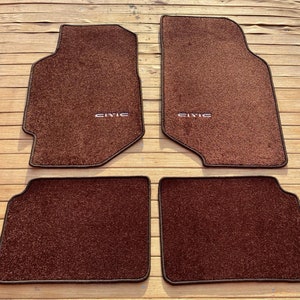 For Honda Civic SH 4 Sedan Dohc vtec Ec Ed Ee Ef Ex Floor Mat Carpet Brown 4 Pcs 1988-91
