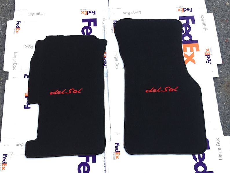 For Honda Civic Crx Del Sol Floor Mats Carpet Black 2pcs Black Trim