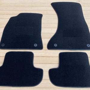 For Audi A5 -S5 – RS5 Coupe 2011-2015 Black Floor Mats Big S5 Logo and Clips LHD Set Of4
