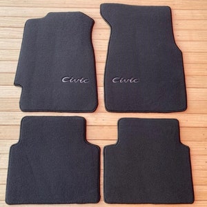 Tappetini per Honda Civic 3 porte, colore nero carbone, 1992-95 eg6 eg2 eg8 ej6 CX DX VX Si