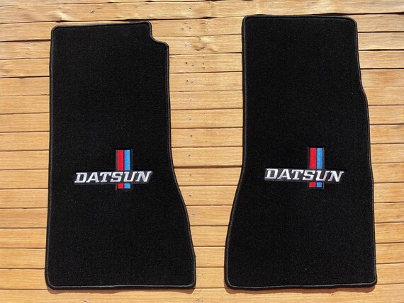 For Datsun ZX Floor Mats Carpet Black Embroidery Logo Set of 2