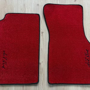 Alfombrillas para Honda Civic CR-X Del Sol, color rojo, borde negro, letras negras, 2 unidades, 1993-94