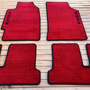 For Honda CRX Civic EF Vtec Red Velour Floor Mats Carpet 4 Pcs Set 1988-91