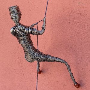 Rock Climbing Gift, Wire Sculpture, Wall Sculpture Art, Man Sculpture, Metal Art Sculpture, Interior Design, Gift for Man, Sports Decor. 3D