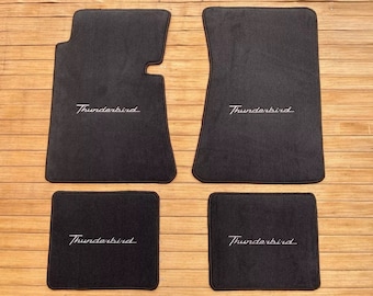 For Ford Thunderbird Floor Mat Mats Carpet Black Silver Letter Set of 4 1964 66 Etsy