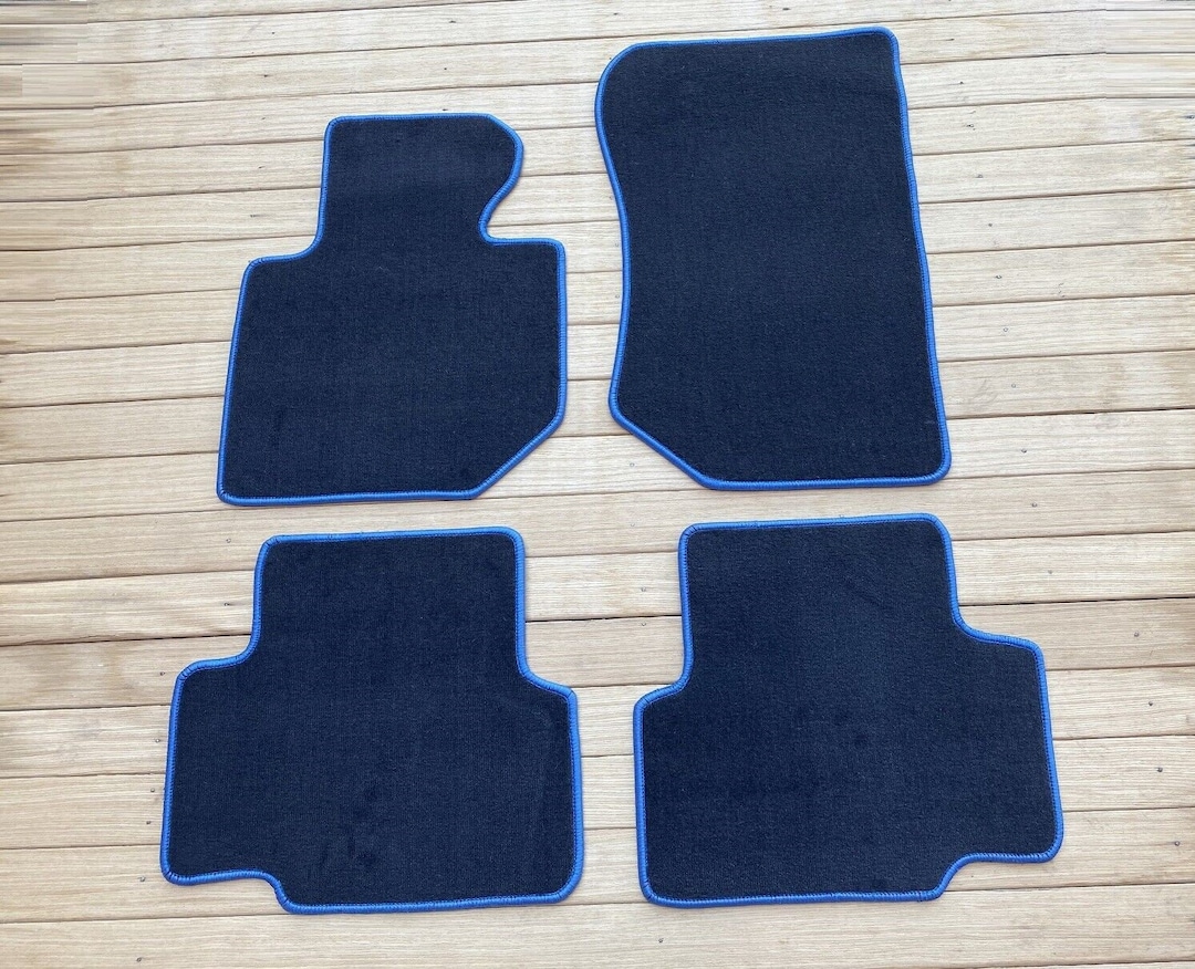 Fit for Bmw E36 M3 Floor Mat Mats Carpet Set Of4 Black Blue Edge 325i