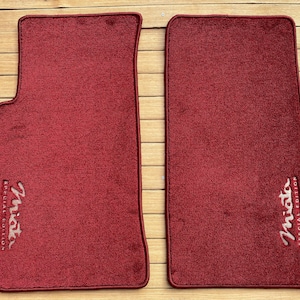 For Mazda Miata MX5 NB Special Edition Custom Velour Floor Mats Carpet Burgundy 2 Pcs 1999-2005