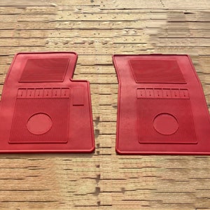 For Ford F-100 Floor Mat Mats Rubber Red Set of 2 1953-73