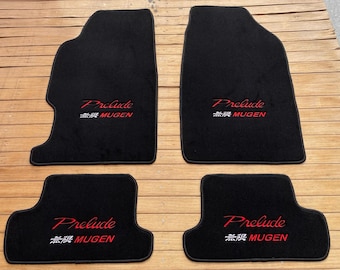 Honda Prelude 4th Gen Black Velour Floor Mats (1991-1996)