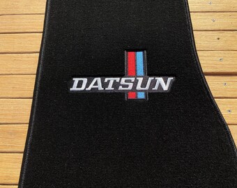 For Datsun ZX Floor Mats Carpet Black Embroidery Logo Set of 2