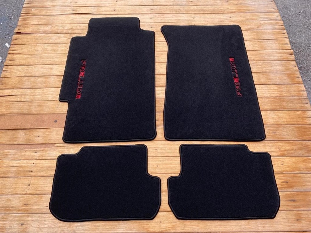 Fit for Honda Prelude Si Black Velour Floor Mat Mats Carpet Set Of4