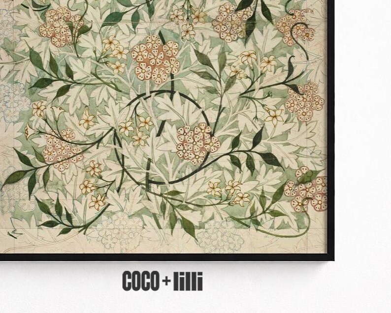 English Cottage Wall Art • Vintage Botanical Floral Print • William Morris Jasmine image 4