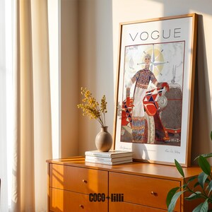 Vintage Vogue Cover Print • Art Deco Fashion Wall Art • Antique Car Illustration • Magazine Poster Decor afbeelding 6