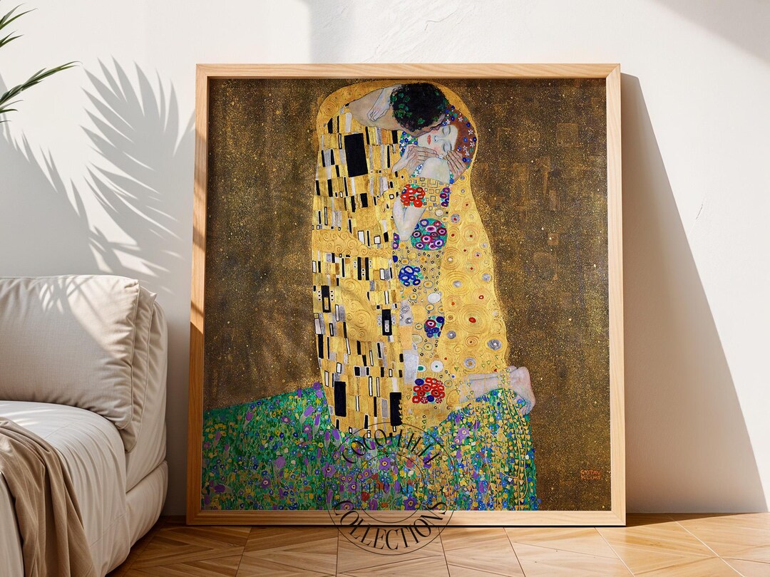 Gustav Klimt's the Kiss Painting 1907: Famous Art Nouveau Print - Etsy