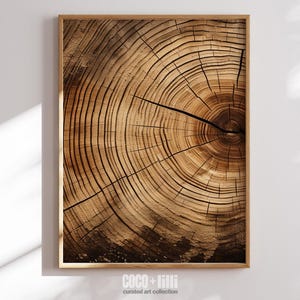 Tree Ring Framed Wall Art Nature Abstract Tree Ring Wall Decor Nordic Home Canvas Art Modern Farmhouse Neutral Wall Art Living Room Print