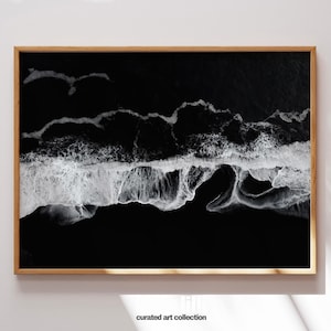 Ocean Photography Black And White Photograph Ocean Print Surf Wall Art Waves Print Dark Wall Art Moody Wall Art Sea Surf Print Coastal Decor