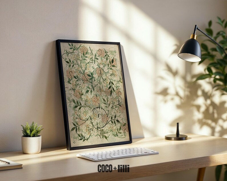 English Cottage Wall Art • Vintage Botanical Floral Print • William Morris Jasmine image 8