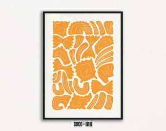 Pasta Kitchen Print • Italian Food Wall Art • Modern Kitchen Decor