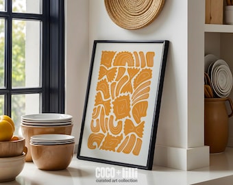 Pasta Kitchen Art Print • Italian Food Wall Decor • Minimalist Culinary Artwork