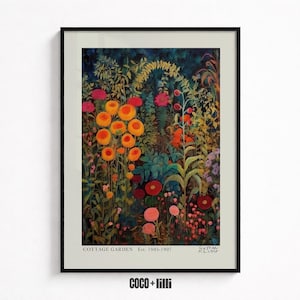 Gustav Klimt Night Garden Giclée Print: Gothic Floral Vintage Wall Art