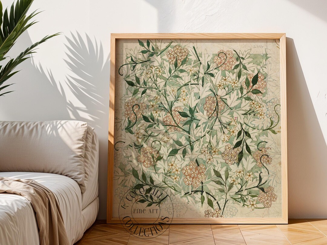 William Morris Botanical Print: Vintage Floral Textile Wall Art - Etsy