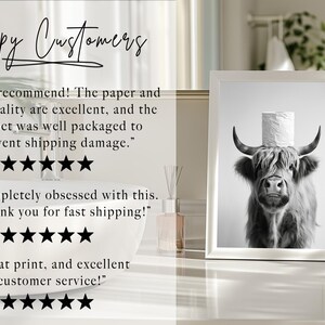 5 star review - "highly recommend this store! The paper and print quality are excellent, and the product was well packaged to prevent shipping damage." 5 star review - "I am completely obsessed with this print. And thank you for fast shipping!" 5 star review - "great print, and excellent customer service!"