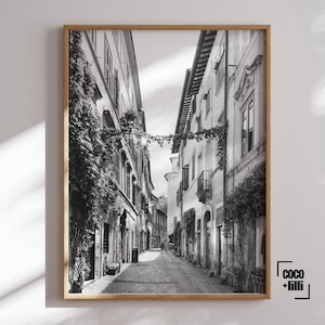 Italy Poster Vintage Black And White Print Italian Wall Art Italy Travel Poster Chic Italian Decor Rome Wall Art European City Street Photo