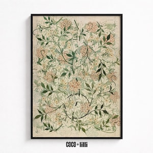 English Cottage Wall Art • Vintage Botanical Floral Print • William Morris Jasmine image 1