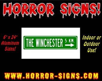 The Winchester Horror Street Sign 6 x 24 Aluminum Sign Zombie Shaun