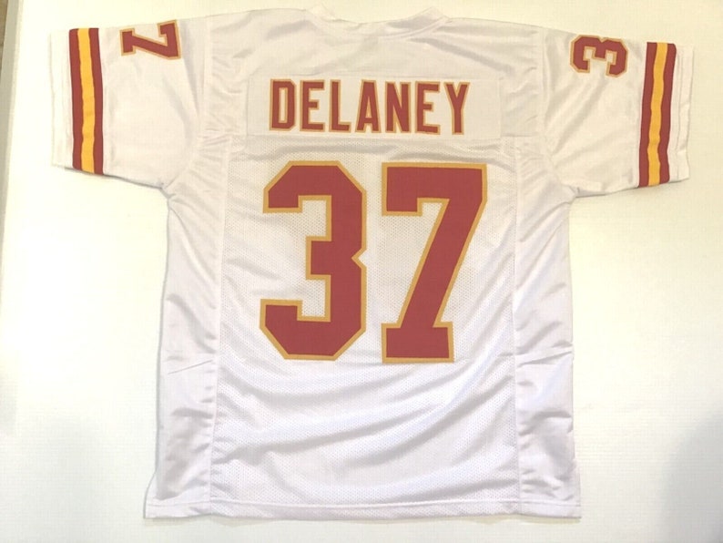 UNSIGNED CUSTOM Sewn Stitched Joe Delaney White Jersey - M, L, XL, 2XL image 1