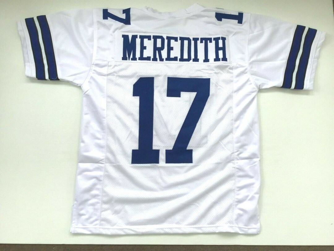 UNSIGNED CUSTOM Sewn Stitched Don Meredith White Jersey M, L,