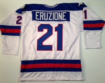 UNSIGNED CUSTOM Sewn Stitched Mike Eruzione Miracle on Ice Jersey - M, L, XL, 2XL