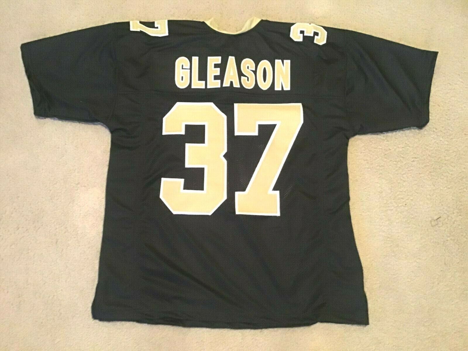 UNSIGNED CUSTOM Sewn Stitched Steve Gleason Black Jersey M, L