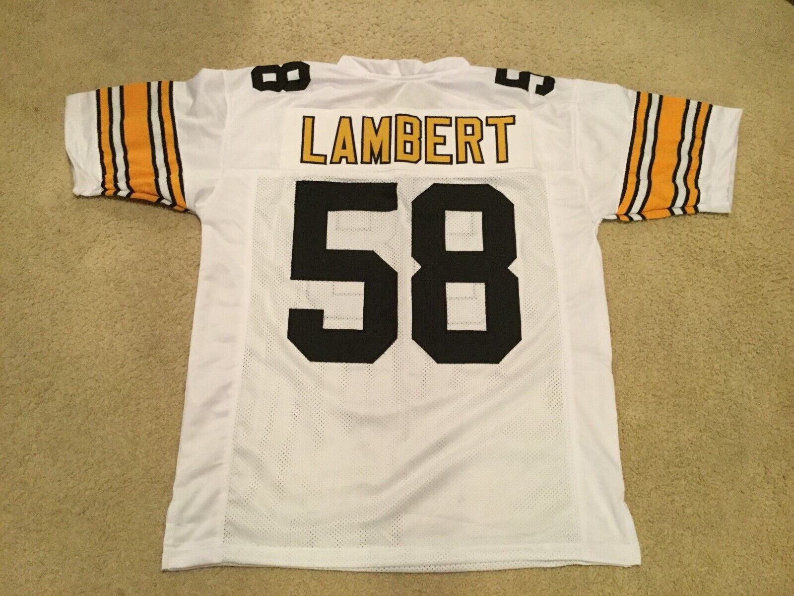 UNSIGNED CUSTOM Sewn Stitched Jack Lambert White Jersey - M, L, XL, 2XL, 3XL