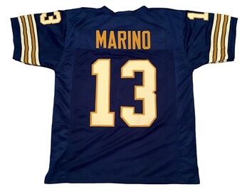 UNSIGNED CUSTOM Sewn Stitched Dan Marino Pitt Blue Jersey - M, L, XL, 2XL