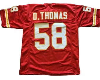 DERRICK THOMAS Kansas City Chiefs Unsigned Custom White Sewn New