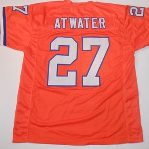 STEVE ATWATER Denver Unsigned Custom Orange Sewn New Football