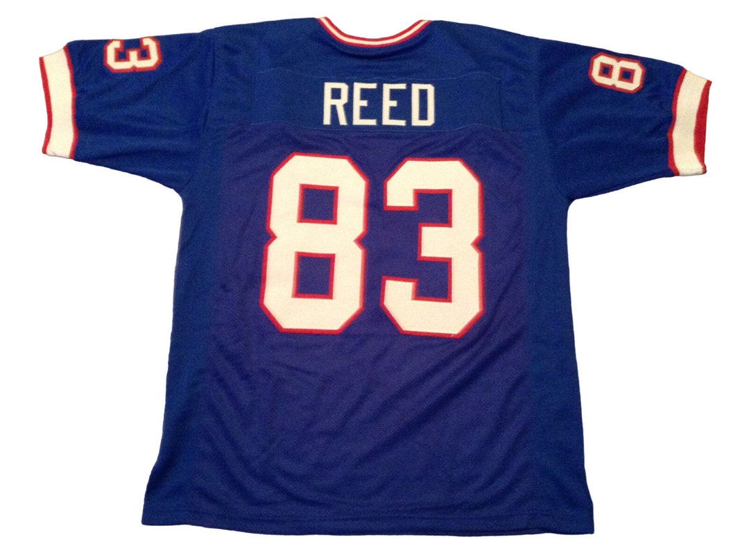 UNSIGNED CUSTOM Sewn Stitched Andre Reed Blue Jersey - M, L, XL, 2XL ...