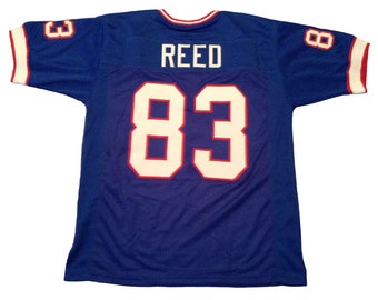 UNSIGNED CUSTOM Sewn Stitched Andre Reed Blue Jersey - M, L, XL, 2XL, 3XL